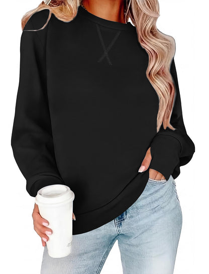 WIHOLL Womens Crewneck Sweatshirt Thumb Hole Long Sleeve Casual Fall Tops | Erly Fall Fashion, School Teacher Outfits, Long Sleeve Shirts, Winter Clothes, Pullover, Lightweight, Trendy