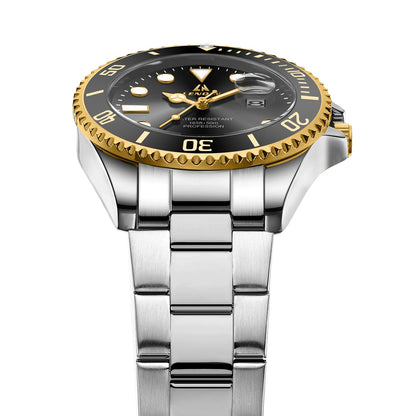 LN LENQIN Mens Watches Stainless Steel Waterproof Analog Quartz Watch for Men with Date Luminous Fashion Wristwatch