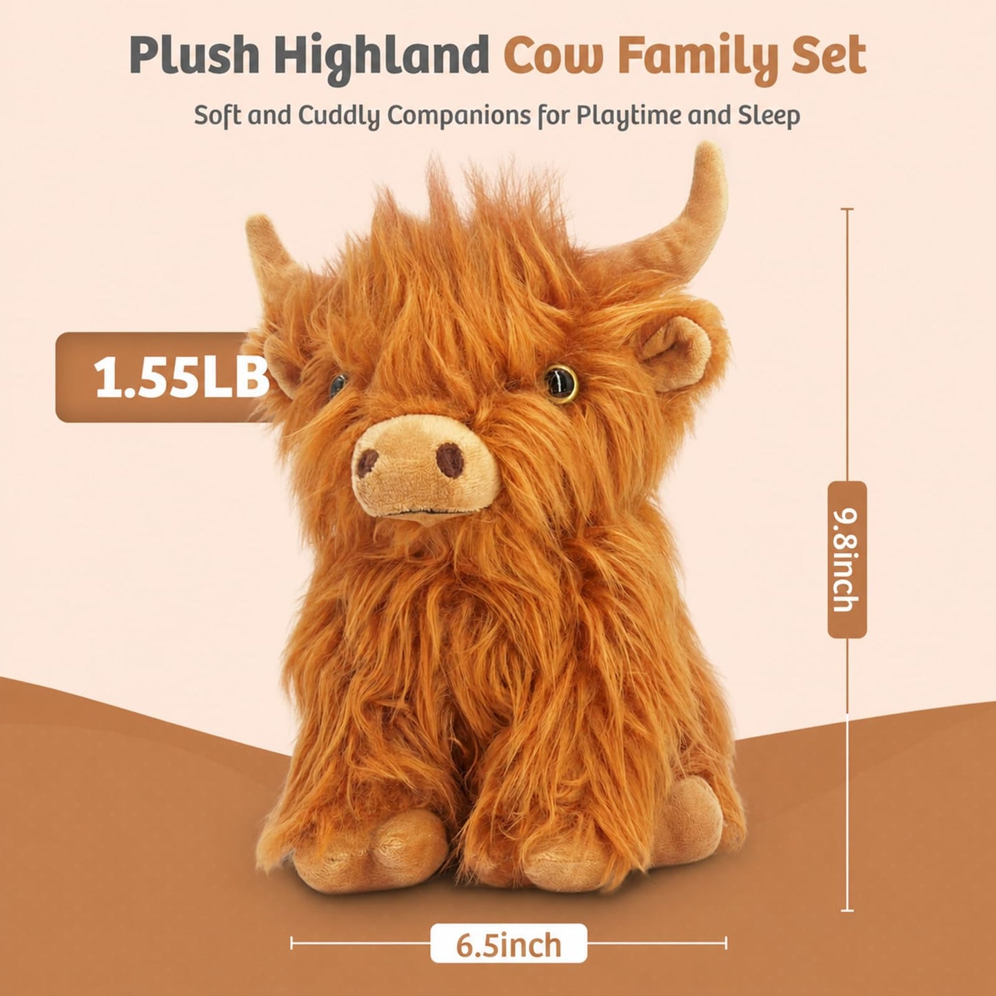 Marysun Microwavable Highland Cow Stuffed Animal - Weighted Stuffed Animal Plush, Heating Pad, Cozy Gift for Girls|Women|Kids|Elderly People, 9.8in, 1.65lb
