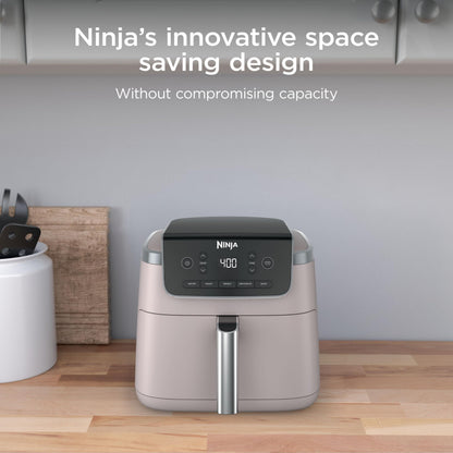 Ninja Air Fryer with Air Crisp | 5 QT Capacity fits up to 4lbs of Fries | 4-in-1 Pro Air Fry, Roast, Reheat, Dehydrate | 400°F Max Temp | 1750 Watts | W/Nonstick Basket & Crisper Plate | Grey | AF141