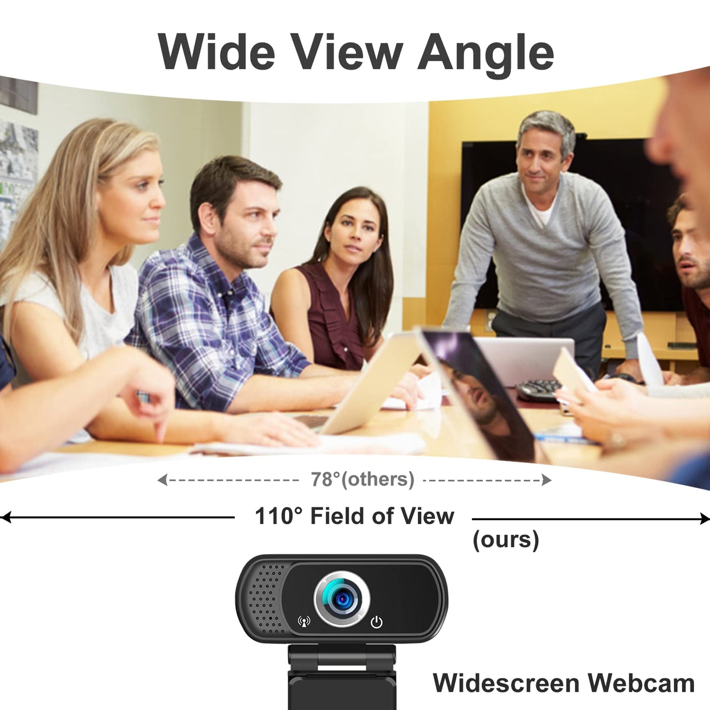 2K Webcam for PC with Microphone/Ring Light,USB C Computer Camera | Webcam with RGB/White Light/Cover,Autofocus,65°FOV, PC Web Camera for Desktop Computer Video Meeting/Gaming Streaming