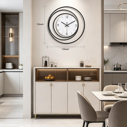 Dankeit Decorative Wall Clock,Silent Non-Ticking Quality Quartz Movement Battery Operated,Large Wall Clocks for Living Room Kitchen Home Bathroom Bedroom Wall Decor,16x16inch,White