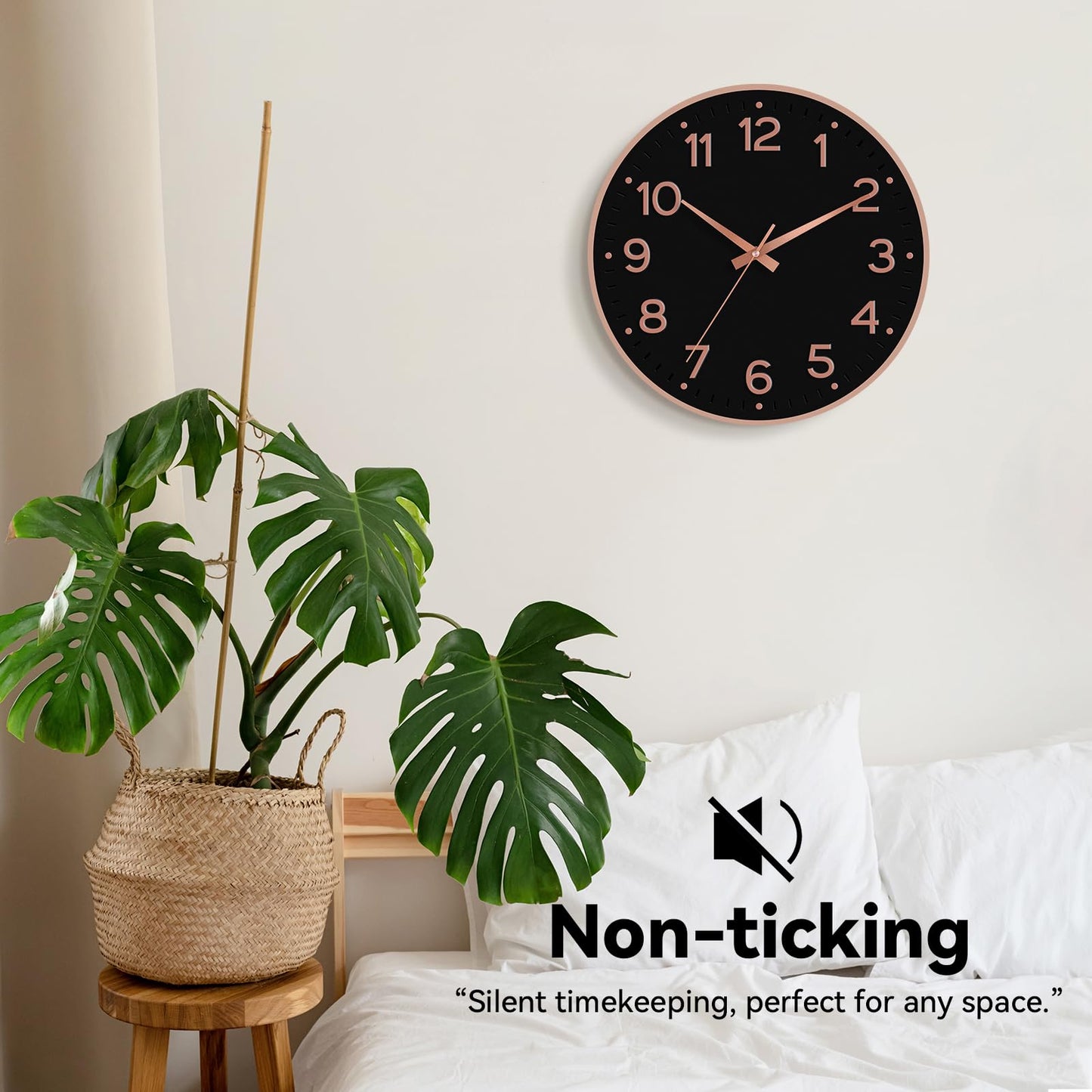 Roymnie Wall Clock Green, Silent Wall Clocks Battery Operated 8 Inch-Modern Non Ticking Analog Clock Decorative for Kitchen Office Bathroom Bedroom(Gold)