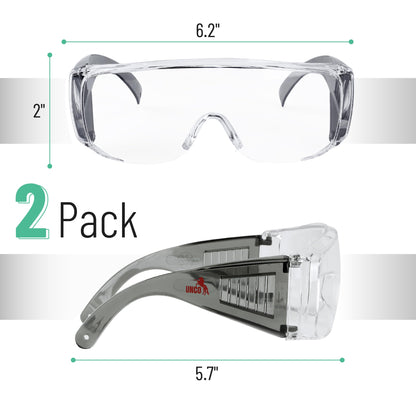 UNCO- Safety Goggles Over Glasses, Protective Goggles, Anti Fog, Work, Safety Glasses Over