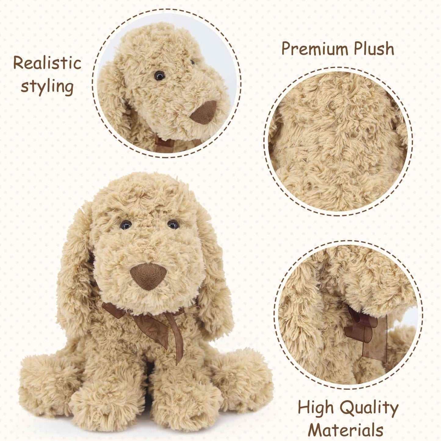 WEIGEDU Labs Labrador Golden Retriever Stuffed Animal, 7.9", Golden Yellow | Dog Puppy Plush Toy, For Kids Boys Girls Bedtime Birthday Gifts