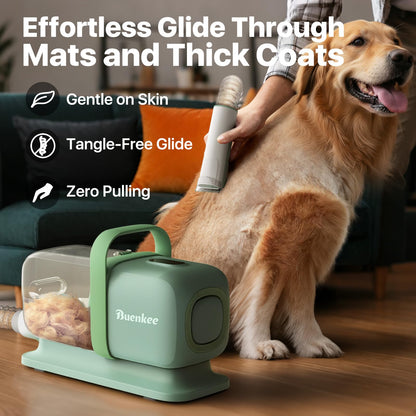 Buenkee Dog Grooming Vacuum Kit, 15000Pa Clipper, Shedding Brush, 2L, White | Brush, trim and deshed at home with less flying fur, mess-control suction and fewer emptying breaks during longer sessions