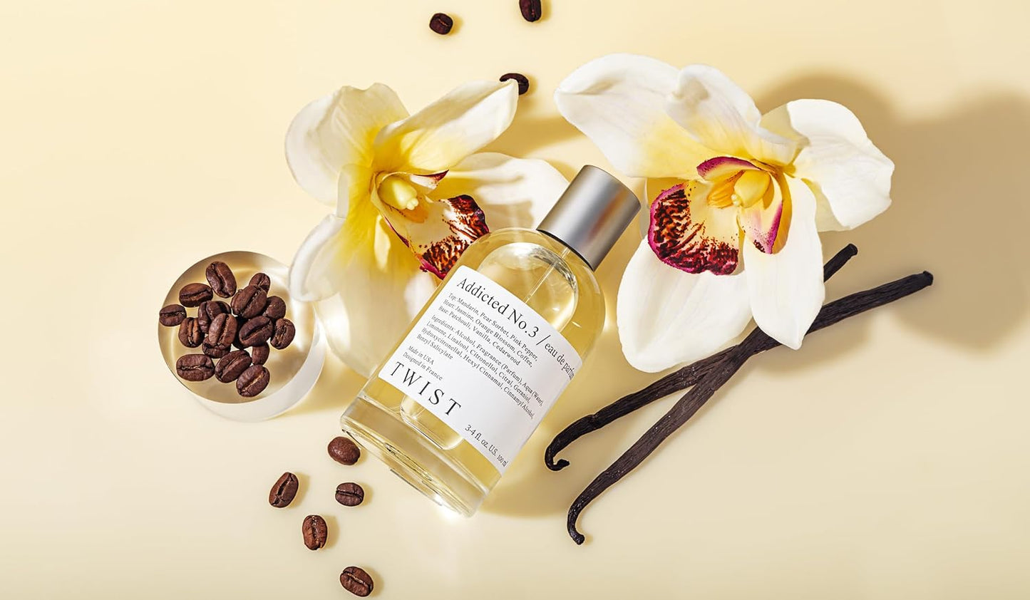 Twist Addicted No.3 Long Lasting Perfume Women Inspired by Y. B.lack O.pium | Women's Eau de Parfum Spray with Amber & Vanilla Notes - Gift for Her - Vegan, Paraben & Phthalate Free - 3.4 oz