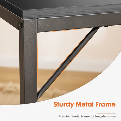 Sweetcrispy 47 Inch Computer Desk with Drawers for Home Office Writing Desk X Shaped Reinforcement Wood Surface Adjustable Position Modern Study Work Side Hook Metal Frame Storage Station Rust