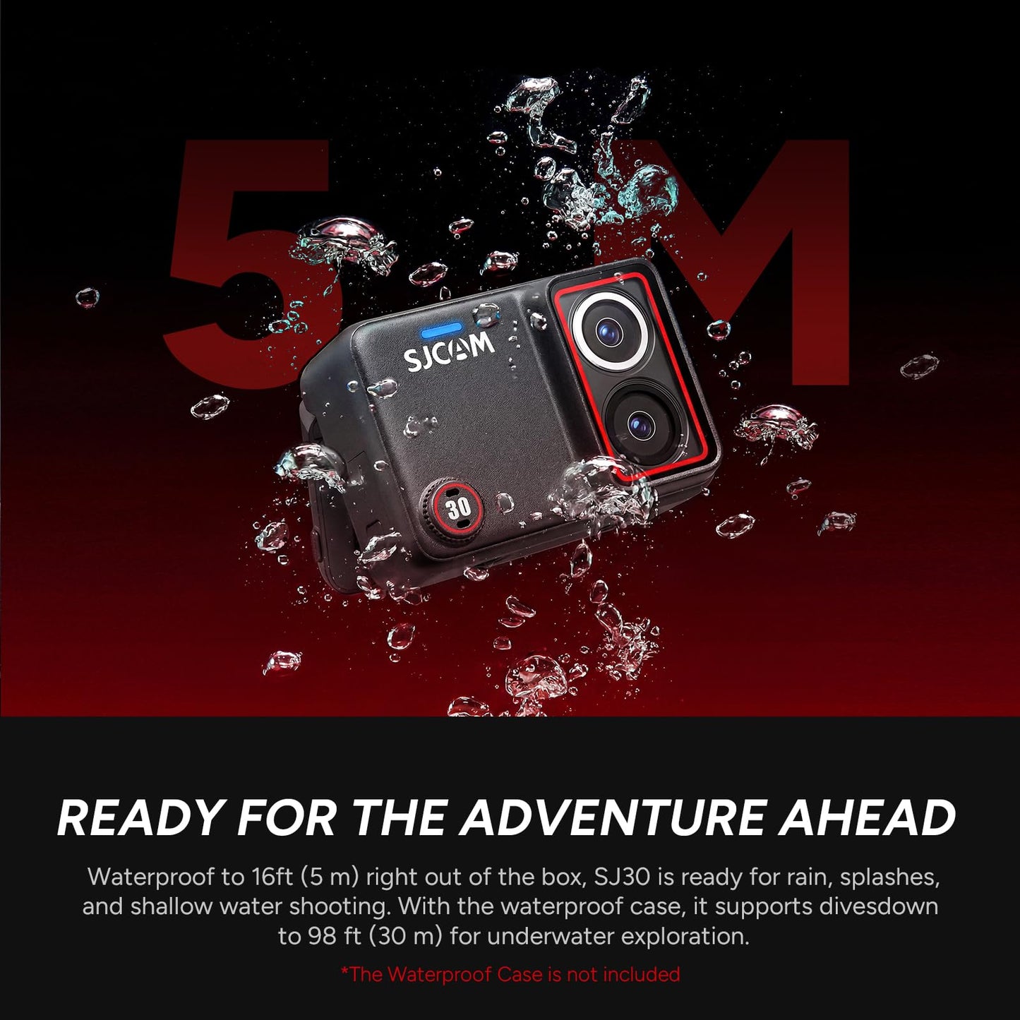 SJCAM SJ30 6K Action Camera with Wireless Microphone,8K/6K/5K/4K Image,5M Body Waterproof 2.51” Flip Touch Screen,Low Light,7H Battery Handle,SteadyMotion 2.0 Stabilization,for Travel (Creator Combo)