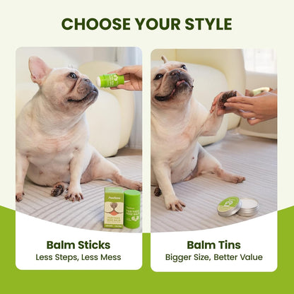 PawSono Lick-Safe Dog Paw & Nose Balm with Coconut Oil | All-Natural Dog Paw Protector Against Hot Pavement & Sand, Great for Dogs who Hate Dog Booties or Shoes (2.1 oz / 60 g)