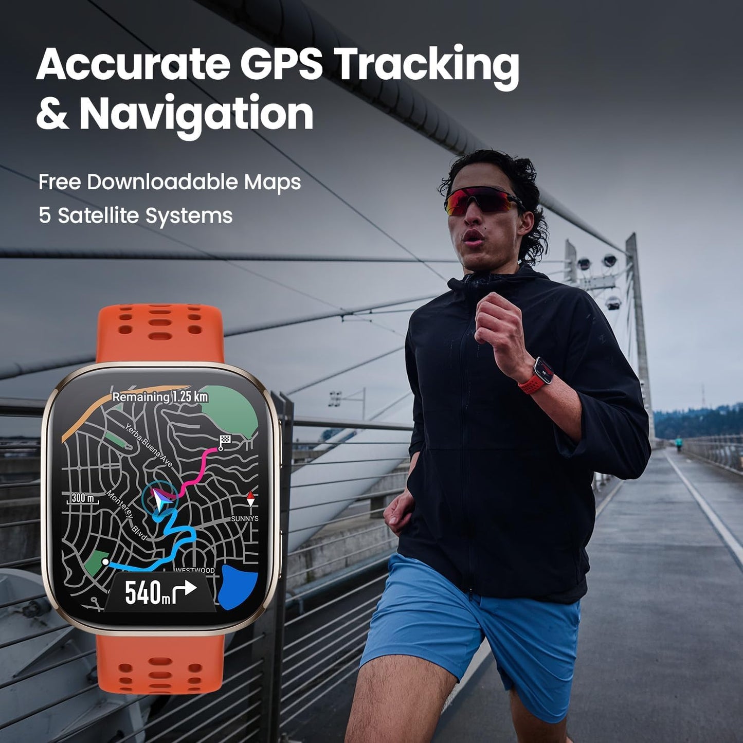 Amazfit Bip 6 Smart Watch 46mm, 14 Day Battery, 1.97" AMOLED Display, GPS & Free Maps, AI, Bluetooth Call & Text, Health, Fitness & Sleep Tracker, 140+ Workout Modes, 5 ATM Water-Resistance, Black