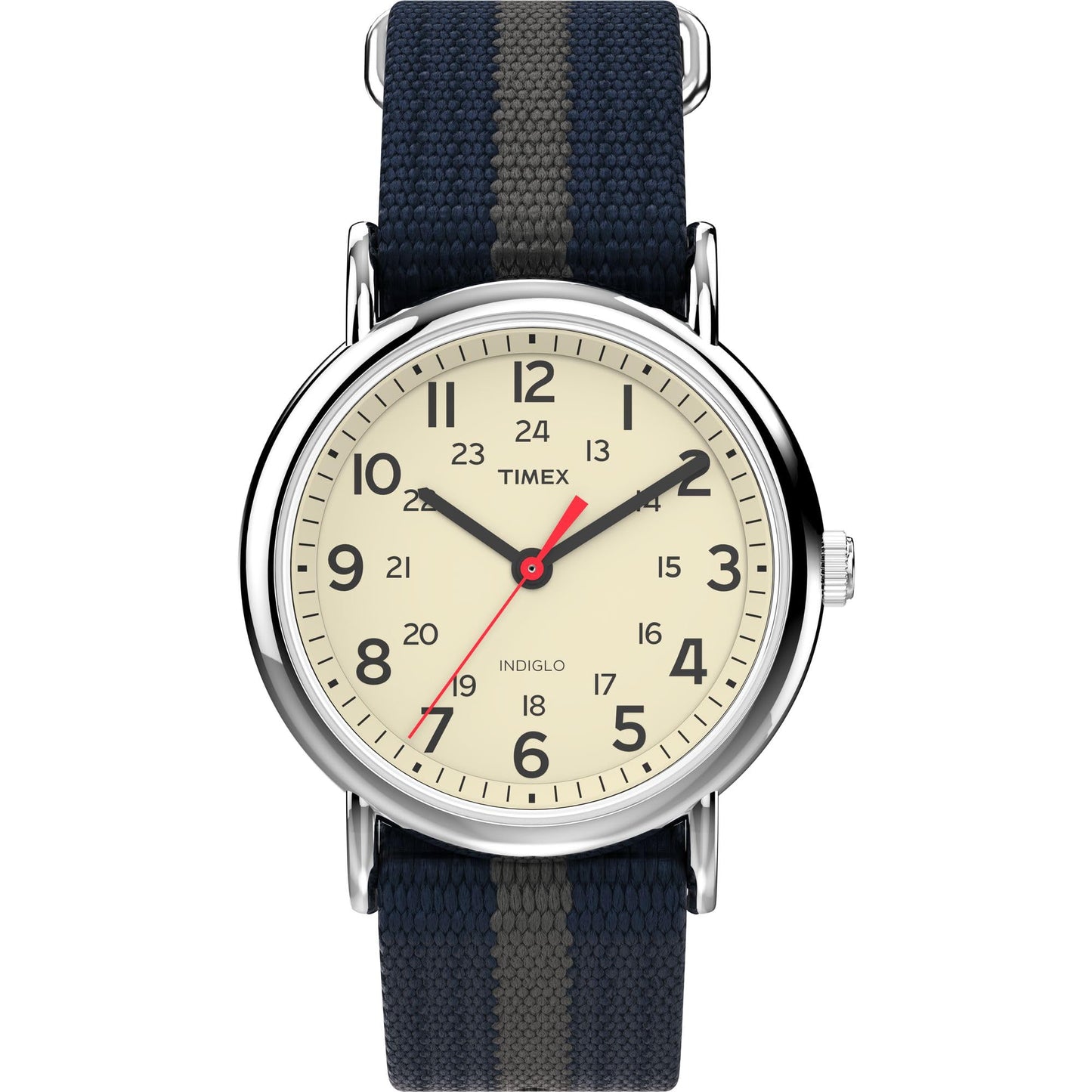 Timex Weekender 38mm Unisex Analog Watch | INDIGLO Backlight | Adjustable Durable Nylon Fabric Slip Through Strap | 24 Hour Time