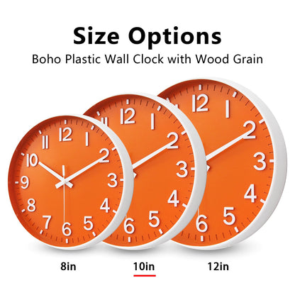 HZDHCLH Wall Clocks Battery Operated,Wall Clock Green,8 inch Wall Clock Silent Non Ticking Modern 3D Numbers for Kitchen Bedroom Living Room Office Classroom Decor