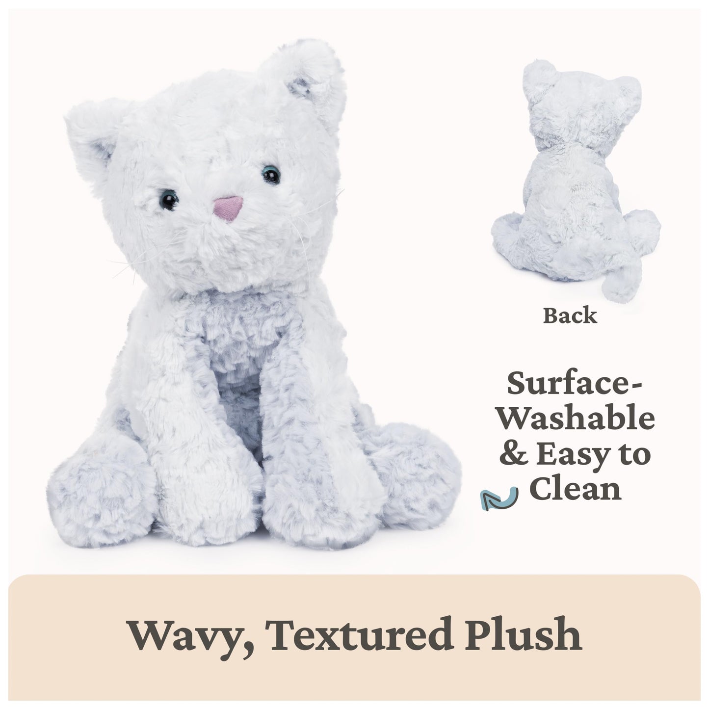 GUND Cozys Collection Cow, Stuffed Animal for Ages 0 and Up, Spring Decor Plush Toy, Cream/Blue, 10”