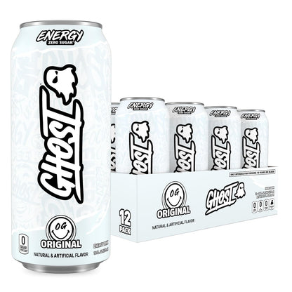 GHOST Energy Drink, Zero Sugars, 12-Pack, Cherry Limeade, 16oz | Energy & Focus Pre Workout Drink, No Artificial Colors, Gluten-Free, Vegan - 200MG Natural Caffeine, L-Carnitine, Taurine