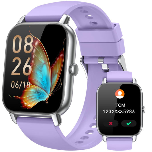 Smart Watches for Men Women, Fitness Tracker with Activity Counter/Sleep Monitor, IP68 Waterproof Smart Watch for Android iPhone iOS Compatible (Jet Black, 1.83)