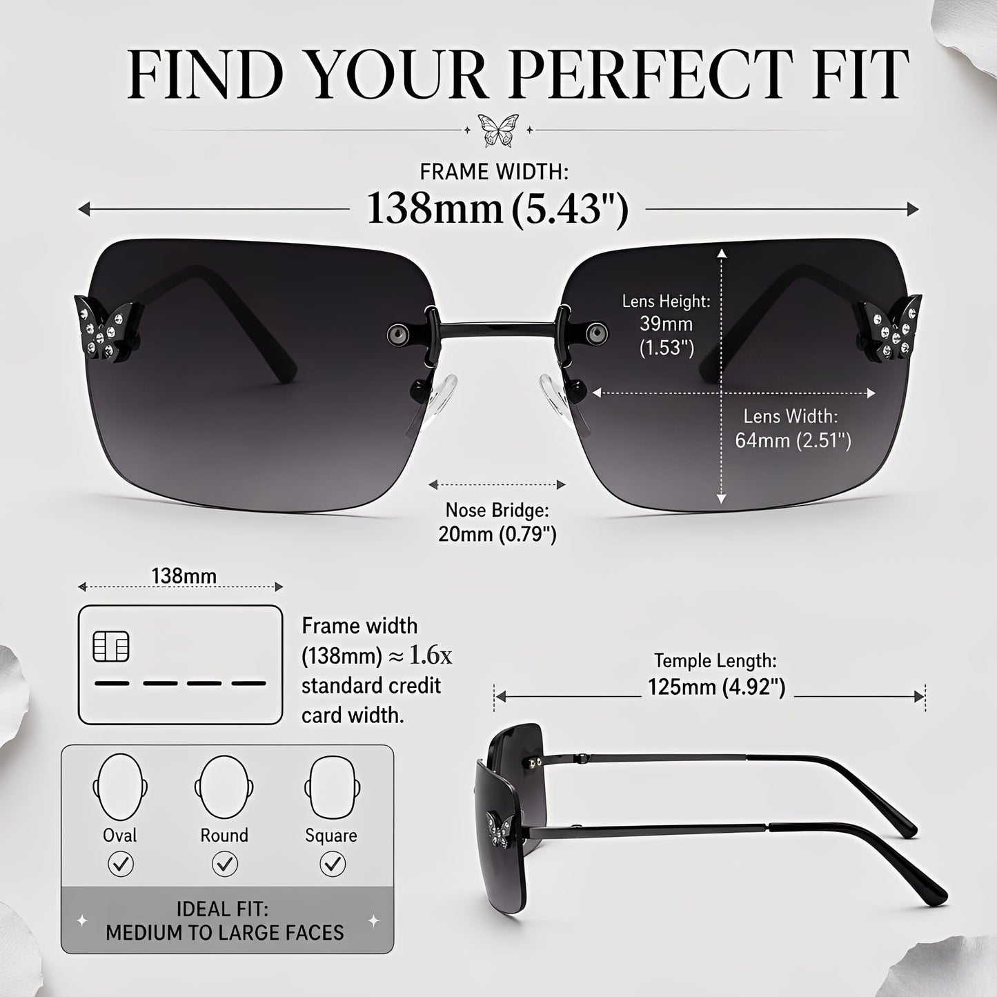 Y2k Sunglasses for Women - Trendy Rimless 2000s Fashion Sun Glasses Rave Shades