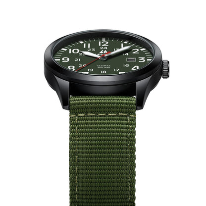 LN LENQIN Mens Watches Unisex Military Sport Nylon Strap Stylish Luminous Fashion Analog Quartz Watch for Men Waterproof Army Tactical Casual Wristwatch