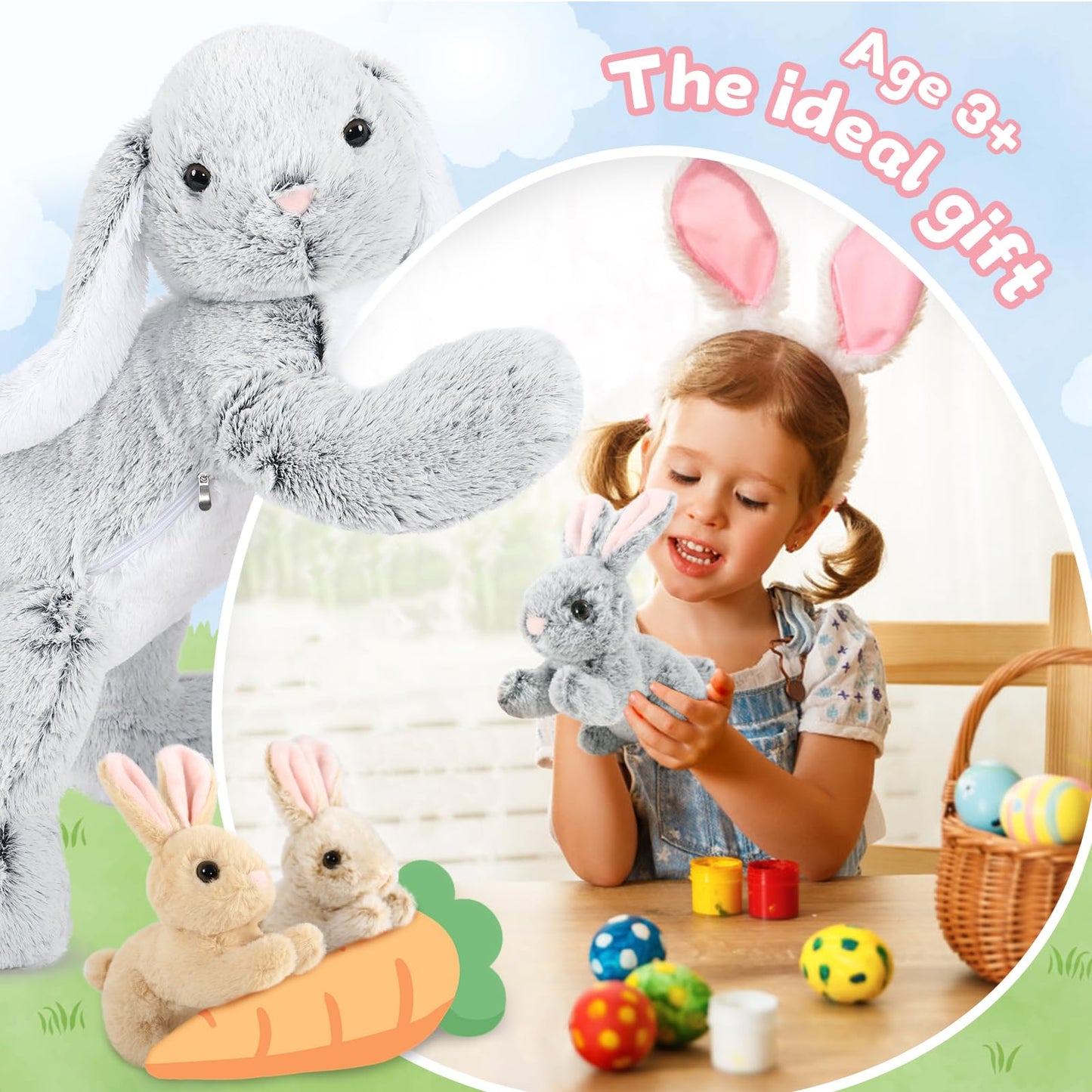 MaoGoLan 8Pcs Chicken Stuffed Animals, Stuffed Hen Plush Toys with Babies Chickens and Eggs, Nest House Plush Set, Cute and Soft Farm Stuffed Animals Gift for Kids