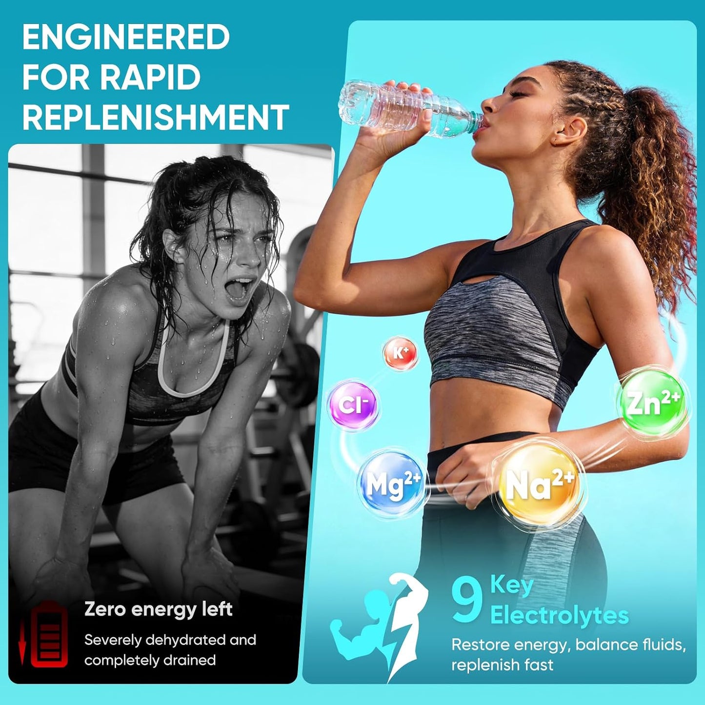Electrolytes Powder Packets Sugar Free, 30 Sticks High Sodium Hydration Packets, Electrolyte Drink Mix with Lemon Lime Watermelon Peach Berry Kiwi Tropical Punch Lychee Cranberry, 10.5OZ