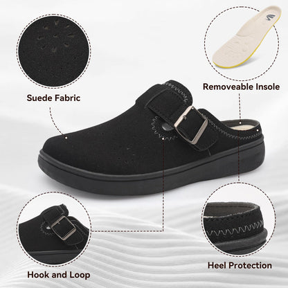 Spesoul Clogs for Women Wide Width Slip On Mules Slide On Potato Shoes Diabetic Slippers Closed Toe Zero Drop for Swollen Feet Summer Indoor Outdoor
