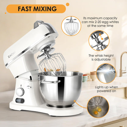 8.4QT Commercial Stand Mixer 800W with Aluminum Die Casting Meets the Standard of NSF/ANSI 8-2023, Mixers Kitchen Electric Stand Mixer with Stainless Steel 8L Bowl, Dough Hook, Whisk and Beater