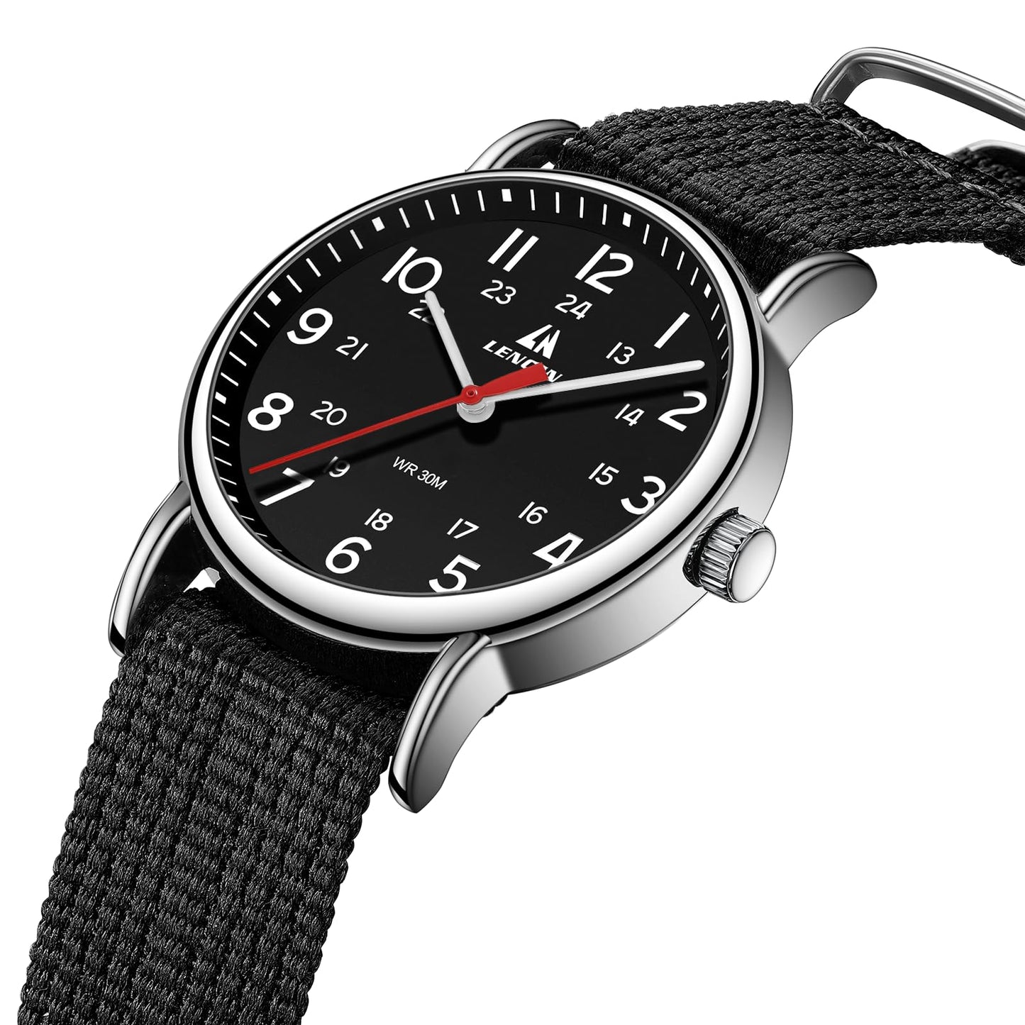 LN LENQIN Mens Watches Unisex Military Sport Nylon Strap Stylish Luminous Fashion Analog Quartz Watch for Men Waterproof Army Tactical Casual Wristwatch
