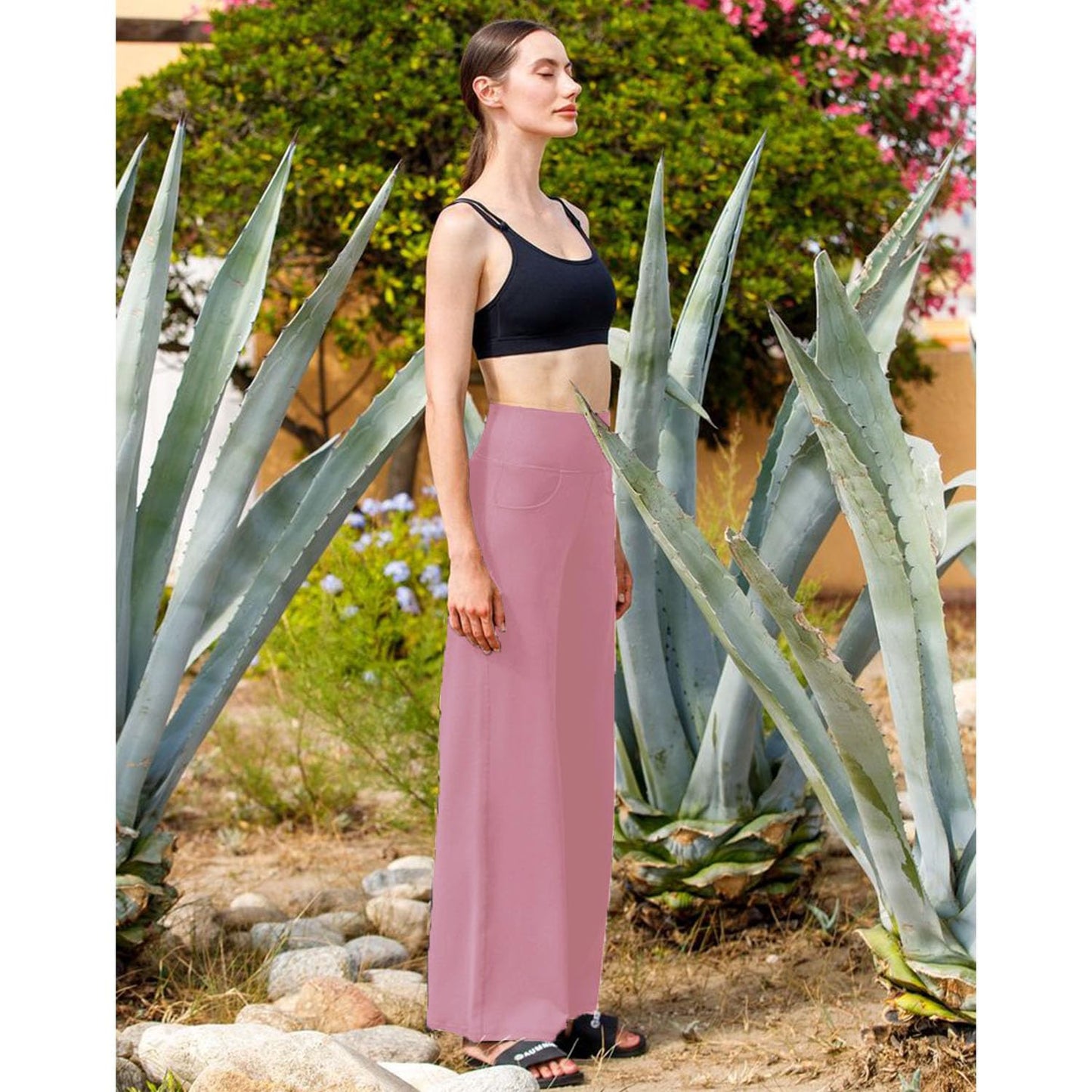 NEW YOUNG 3 Pack Women's Wide Leg Pants with Pockets High Waist Loose Sweatpants Casual Lounge Yoga Workout Palazzo