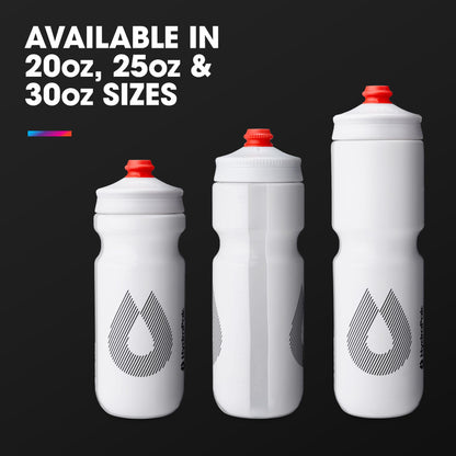 HydraPak Breakaway Surge Lightweight Bike Water Bottle 2-Pack (20oz, 25oz, 30oz) - High Flow, Cycling & Sports Squeeze Bottle