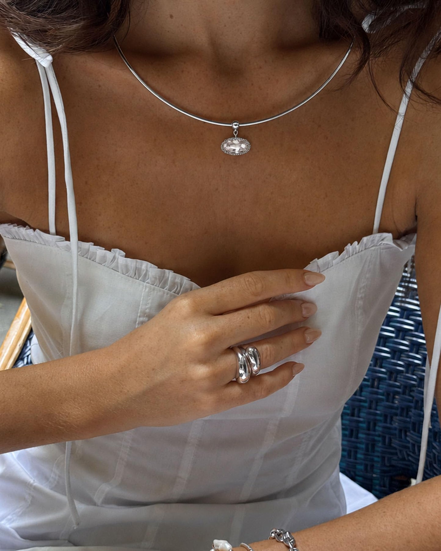 TLY Collar Choker Necklace for Women Trendy Non Tarnish 18K Gold Plated Dainty Wire Choker Cubic Zirconia Pendant Necklace Waterproof Cute Fashion Simple Necklace Stack Womens Jewelry Gift