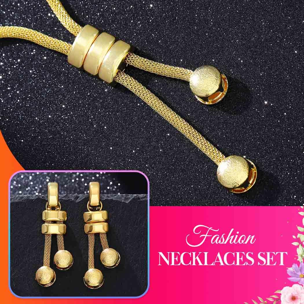 CLOACE Gold Long Choker Necklace Set Punk Cuban Y-Necklaces and Bracelet Fashion Chain Jewelry Accessories for Women
