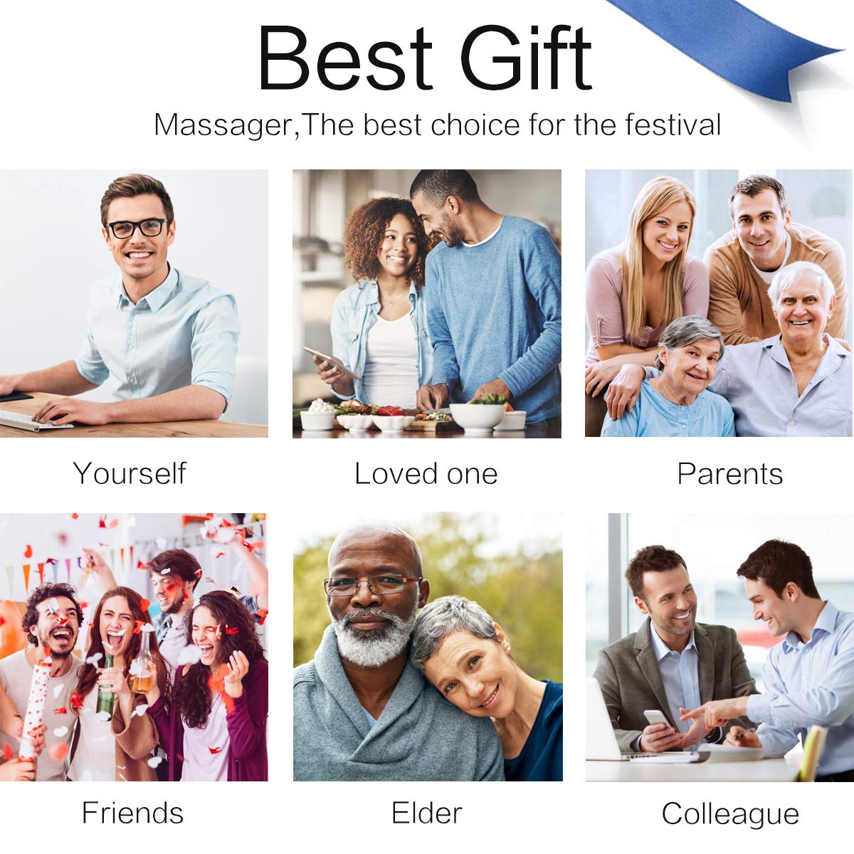 Mo Cuishle Women Men Gifts, Shiatsu Back Shoulder and Neck Massager with Heat, Electric Deep Tissue 4D Kneading Massage, Best Gifts for Mom Dad Wife Husband her Him, Christmas, Birthday (NOT Cordless)