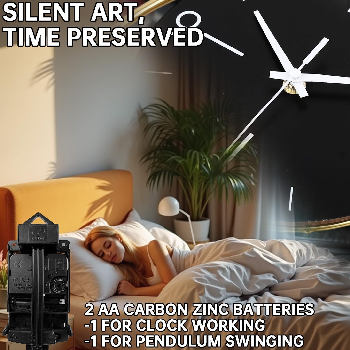 Dankeit Decorative Wall Clock,Silent Non-Ticking Quality Quartz Movement Battery Operated,Large Wall Clocks for Living Room Kitchen Home Bathroom Bedroom Wall Decor,16x16inch,White