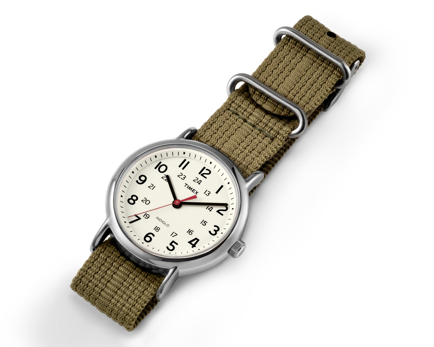 Timex Weekender 38mm Unisex Analog Watch | INDIGLO Backlight | Adjustable Durable Nylon Fabric Slip Through Strap | 24 Hour Time