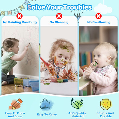 Kikidex Magnetic Drawing Board, Toddler Girl Toys for 1-3 Year Old, Doodle Board Pad Learning and Educational Toys for 1 2 3 Year Old Baby Kids Birthday Gift (Light Blue)