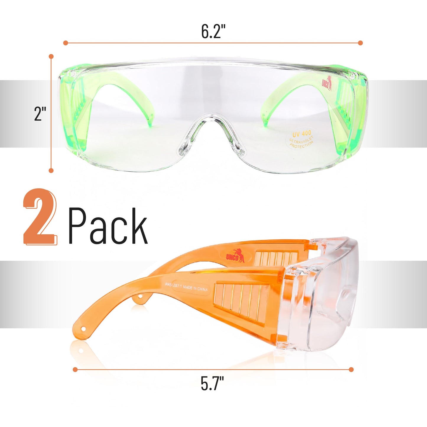 UNCO- Safety Goggles Over Glasses, Protective Goggles, Anti Fog, Work, Safety Glasses Over