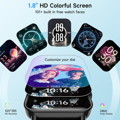 Smart Watch for Women Android & iPhone, Alexa Built-in, IP68 Waterproof Activity Fitness Tracker with Bluetooth Call (Answer/Make), 1.8" Smartwatch with Heart Rate/SpO2/Sleep Monitor, 100+ Sports Mode | Pink