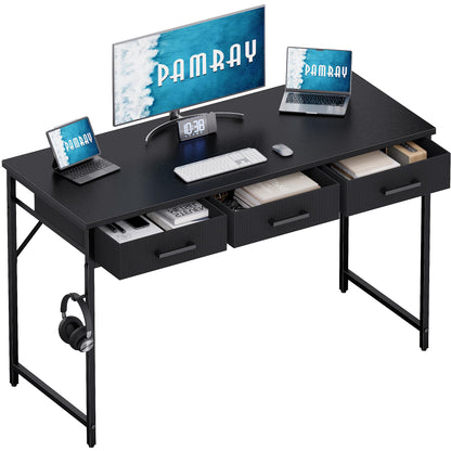 Pamray 32 Inch Small Computer Desk with 2 Drawers for Bedroom Study Writing Home Office Table for Small Spaces White