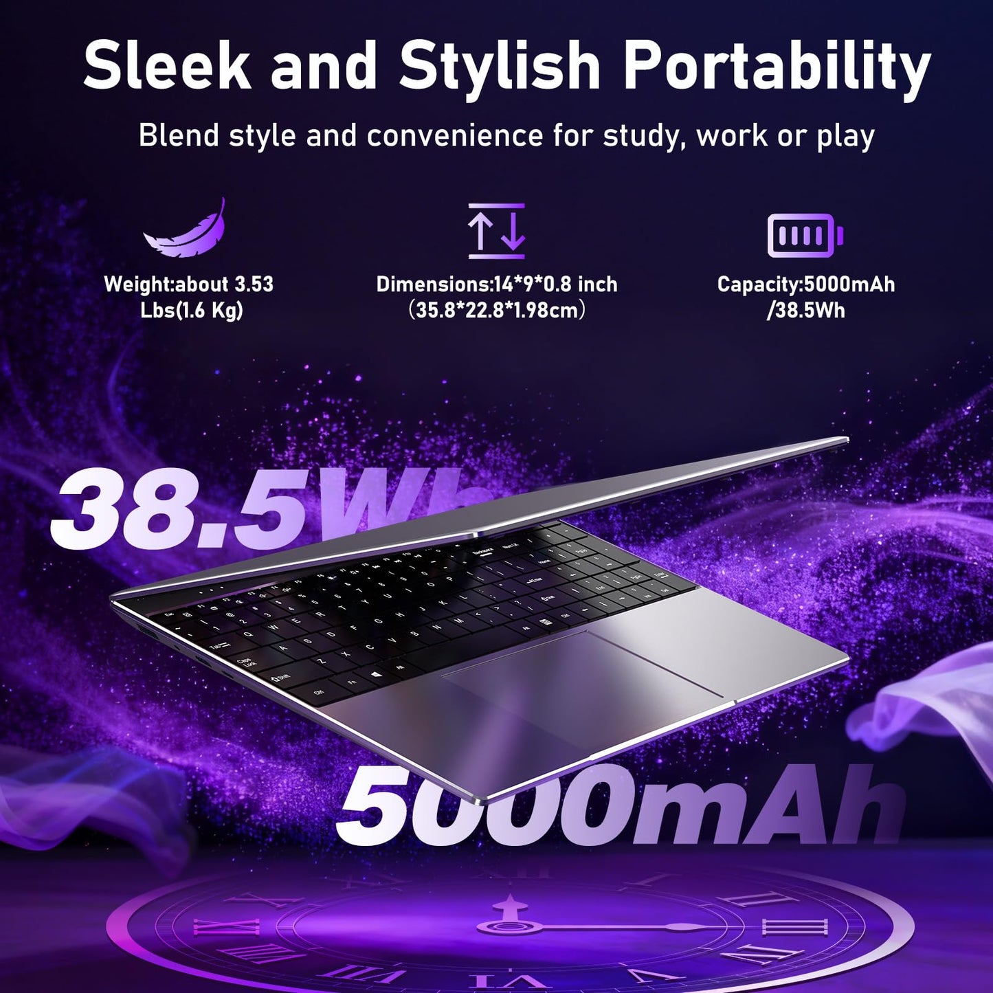 Gaming Laptop 2026,15.6 Inch Laptops Computer with 16GB RAM 1TB SSD,Intel Core i7(Up to 3.9GHz),Windows 11 Pro & Office Included,Backlit Keyboard,Portable Laptop for Gaming College Student Business