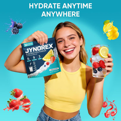 Electrolytes Powder Packets Sugar Free, 30 Sticks High Sodium Hydration Packets, Electrolyte Drink Mix with Lemon Lime Watermelon Peach Berry Kiwi Tropical Punch Lychee Cranberry, 10.5OZ