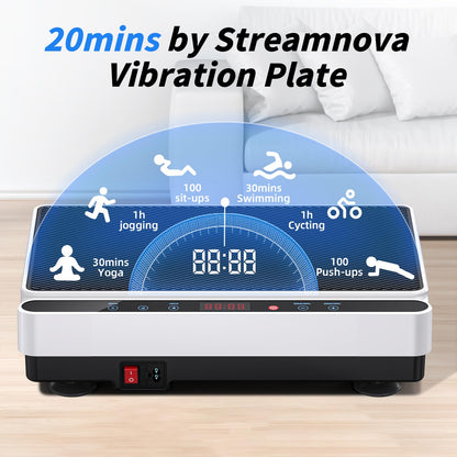 Vibration Plate Exercise Machine for Lymphatic Drainage, Full Body Shake Platform Board for Home Fitness, Fat Burning, 5 Program Modes and 99 Speed Levels