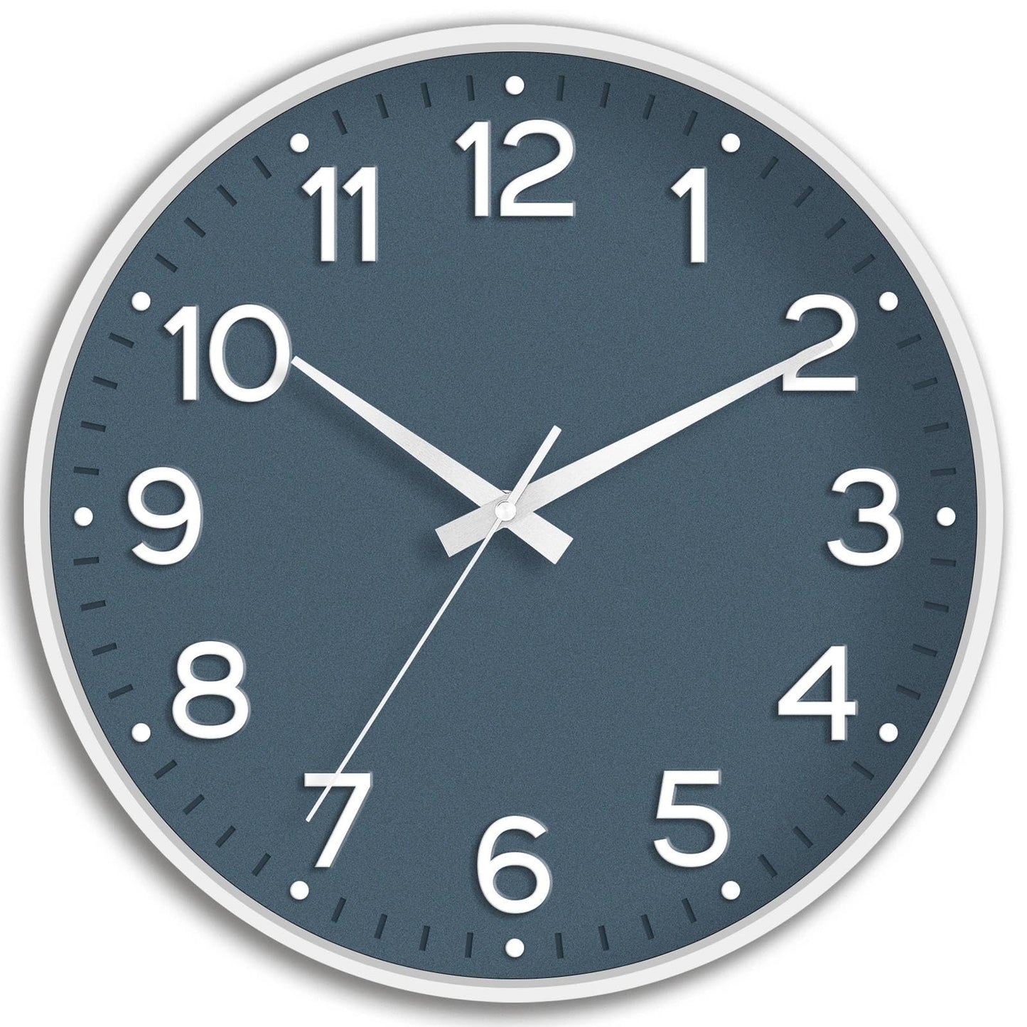 Roymnie Wall Clock Green, Silent Wall Clocks Battery Operated 8 Inch-Modern Non Ticking Analog Clock Decorative for Kitchen Office Bathroom Bedroom(Gold)