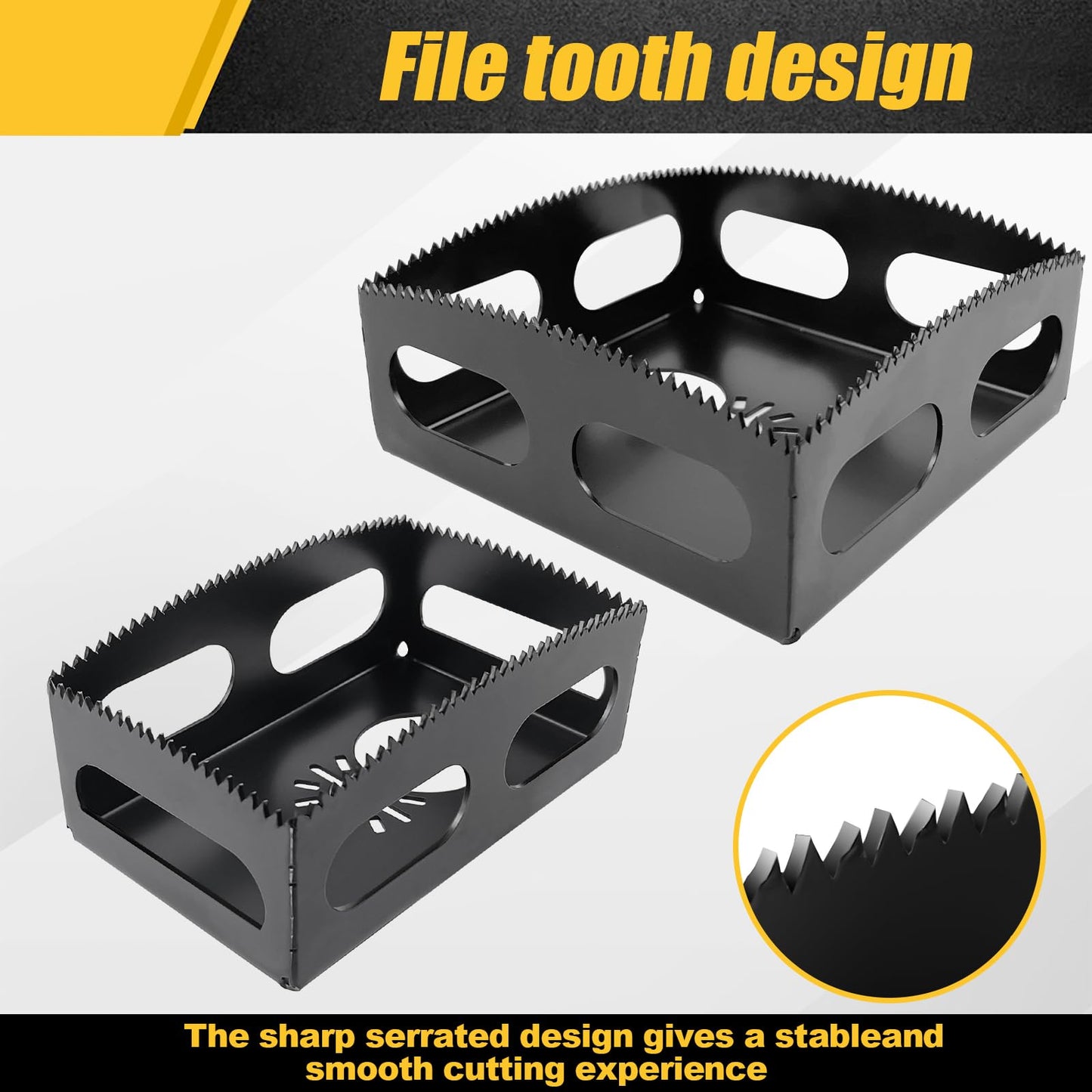 Square Slot Cutter Compatible for Dewalt 20V & Milwukee M18 Oscillating Multi-Tool to Cut-in Single Gang Wall Gang Electrical Boxes,Outlet Cutter for Drywall,Efficient Cutting Tool,1 Pcs square-shaped