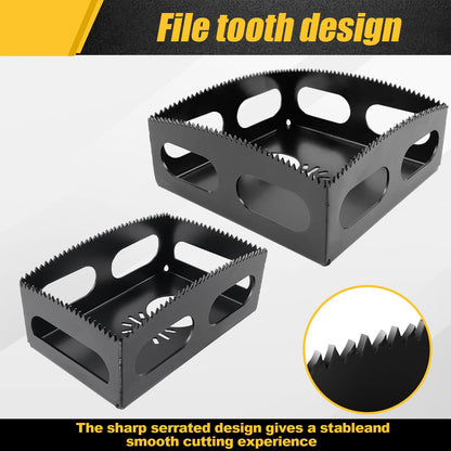 Square Slot Cutter Compatible for Dewalt 20V & Milwukee M18 Oscillating Multi-Tool to Cut-in Single Gang Wall Gang Electrical Boxes,Outlet Cutter for Drywall,Efficient Cutting Tool,1 Pcs square-shaped