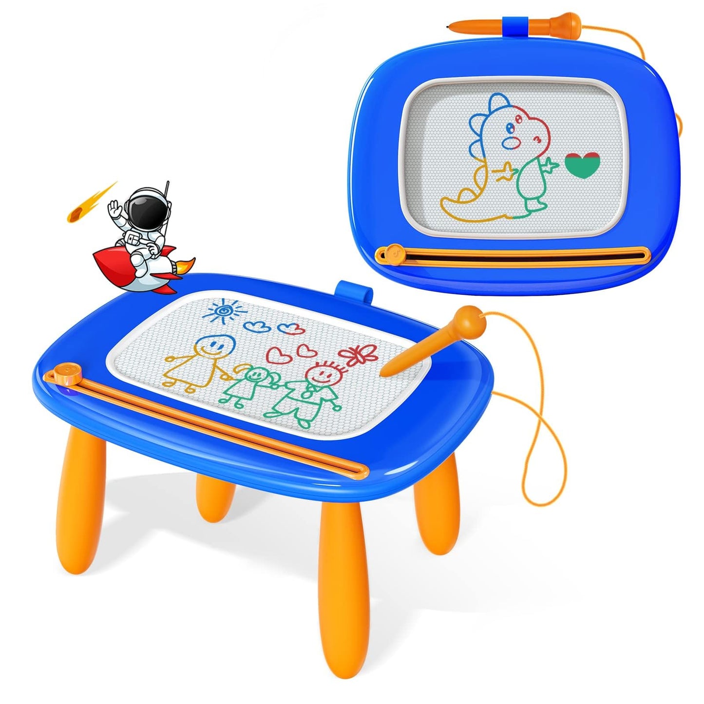 Kikidex Magnetic Drawing Board, Toddler Girl Toys for 1-3 Year Old, Doodle Board Pad Learning and Educational Toys for 1 2 3 Year Old Baby Kids Birthday Gift (Light Blue)