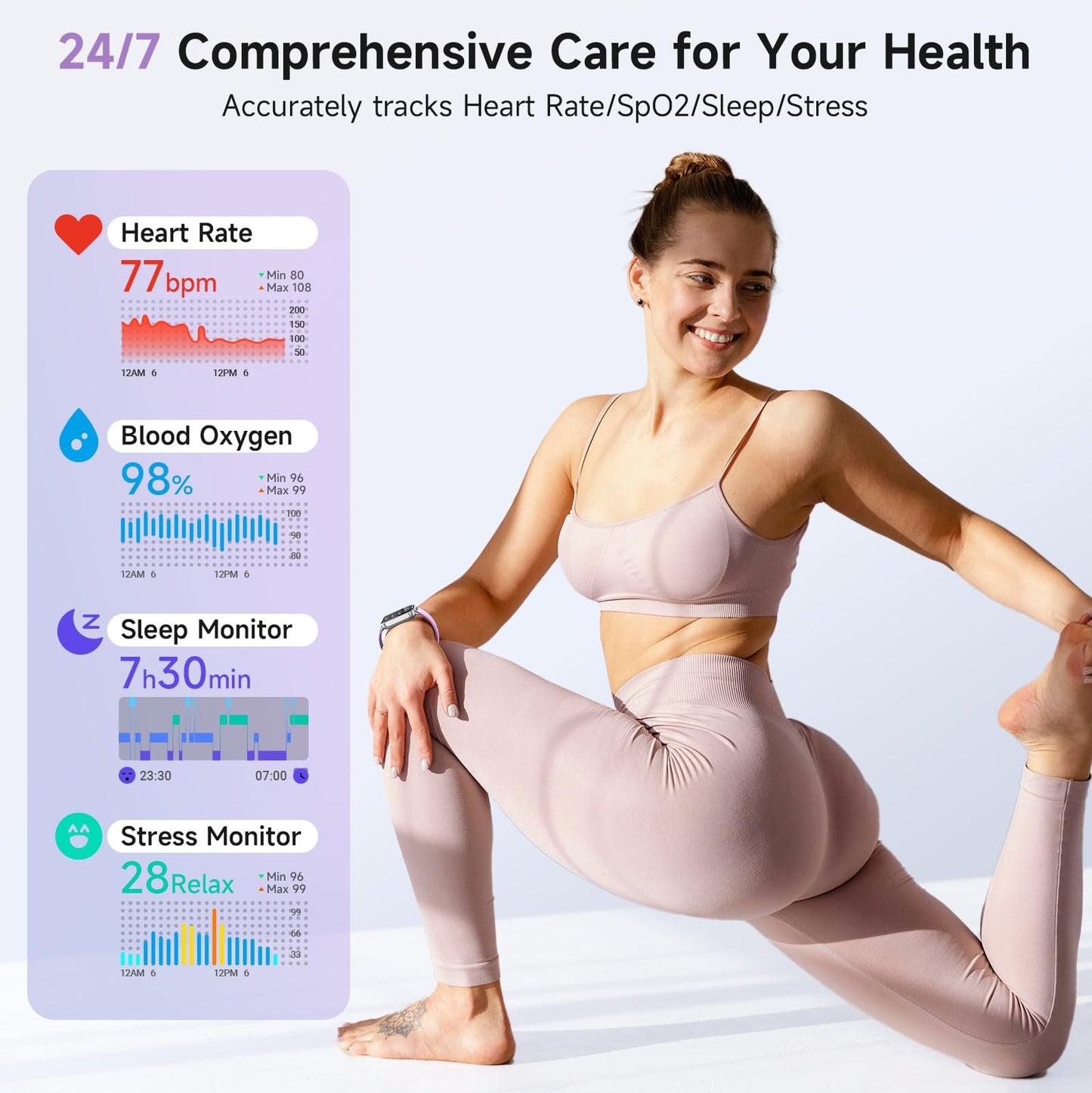 Smart Watch for Women Android & iPhone, Alexa Built-in, IP68 Waterproof Activity Fitness Tracker with Bluetooth Call (Answer/Make), 1.8" Smartwatch with Heart Rate/SpO2/Sleep Monitor, 100+ Sports Mode | Pink