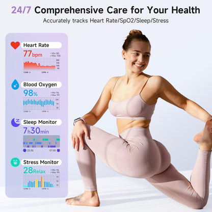 Smart Watch for Women Android & iPhone, Alexa Built-in, IP68 Waterproof Activity Fitness Tracker with Bluetooth Call (Answer/Make), 1.8" Smartwatch with Heart Rate/SpO2/Sleep Monitor, 100+ Sports Mode | Pink