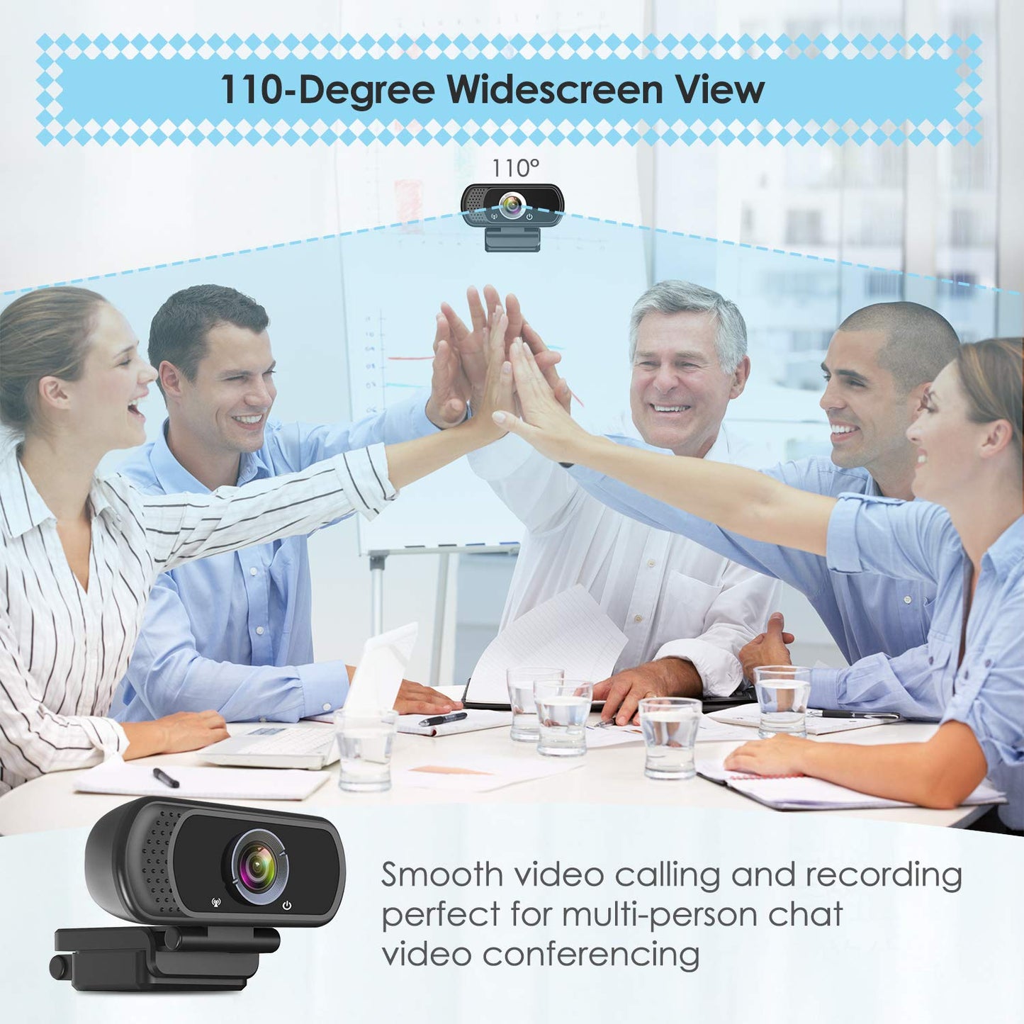 ToLuLu Streaming Webcam 2K 50FPS Web Cam, LED RGB Webcam with Microphone and Light, Autofocus Computer Camera with Cover and Tripod, Plug-Play USB Web cam for PC Desktop/MacBook Gaming Video Calling