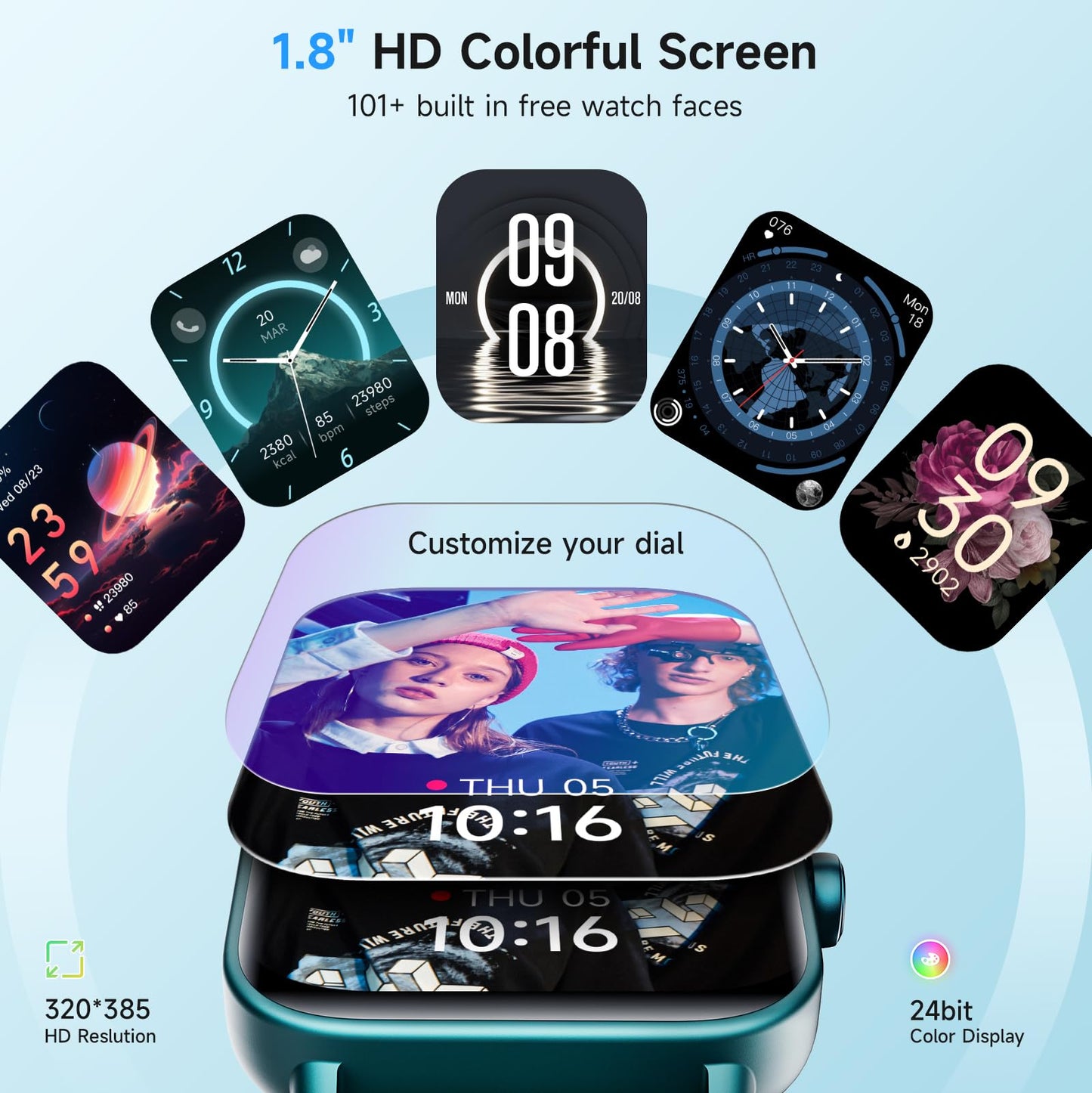 Smart Watch for Women Android & iPhone, Alexa Built-in, IP68 Waterproof Activity Fitness Tracker with Bluetooth Call (Answer/Make), 1.8" Smartwatch with Heart Rate/SpO2/Sleep Monitor, 100+ Sports Mode | Pink