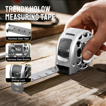 STEELITE Tape Measure 25'FT Stainless Steel Waterproof & Rustproof Retractable Measuring Tape with Hollow Design Carbon Fiber